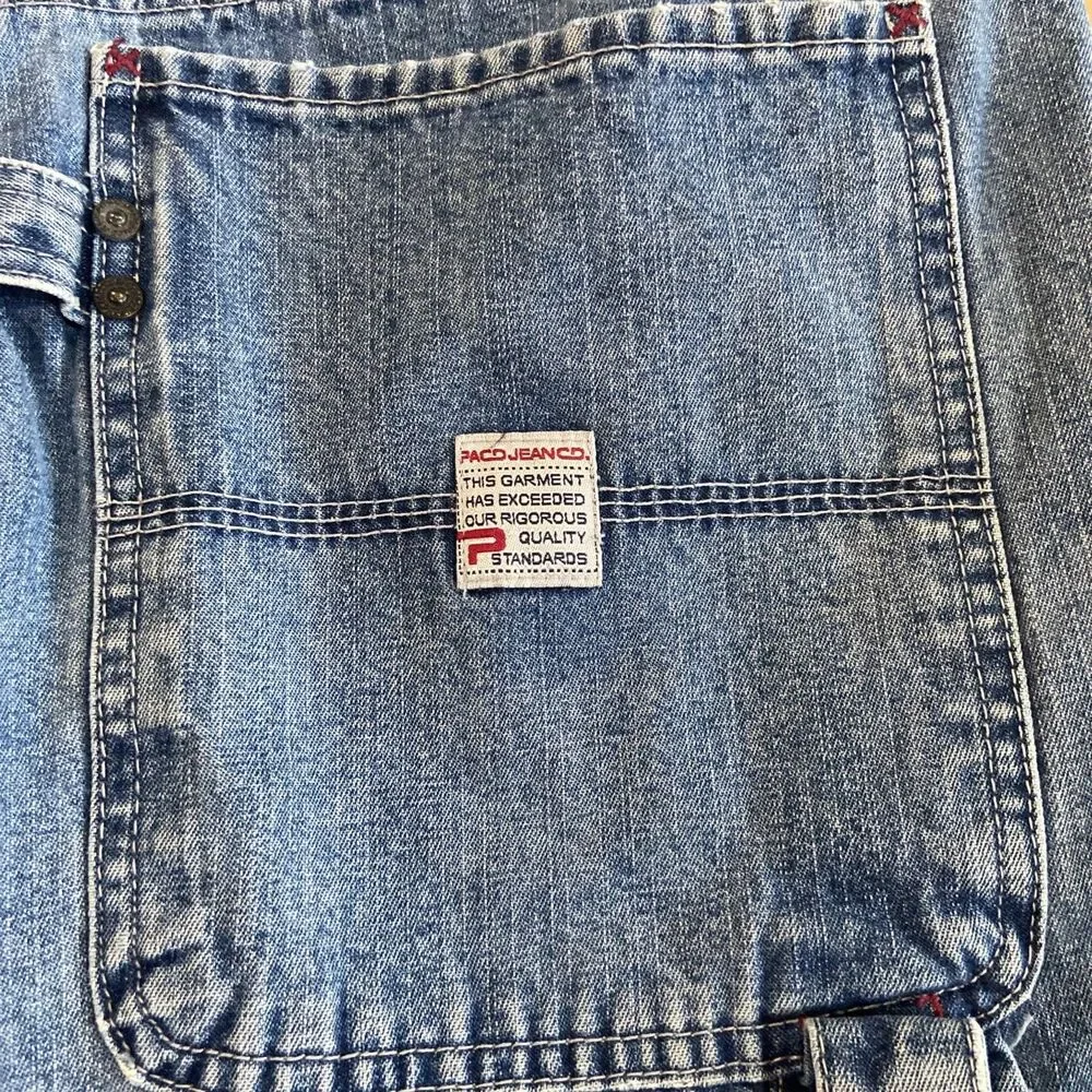 Vintage Paco Jeans Shorts Mens 33 Denim Jorts Blue Y2K Hip Hop Baggy